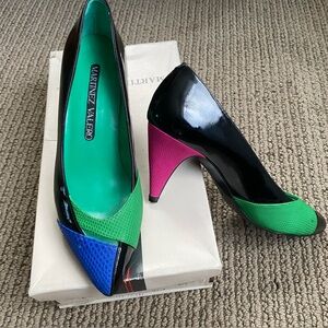 Vintage Martinez Valero color block heels